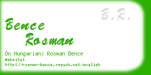 bence rosman business card